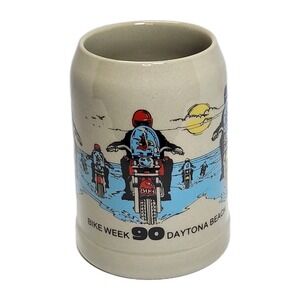 Vintage 1990 Budweiser Daytona Bike Week Gerz Stein 0.5L W Germany Beer Mug